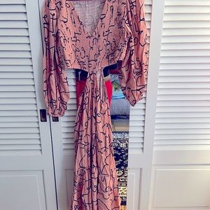 Smocked Bodice MIDI Dress with cut outs